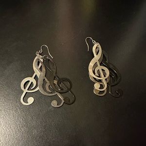 Treble clef earrings